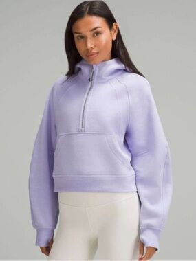 Lululemon Scuba Half Zip Crop Hoodie Lilac Smoke